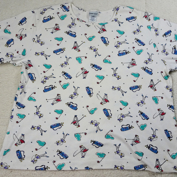 Cabin Creek White Golf Shirt w/Golfer GIF's XL - Picture 1 of 5